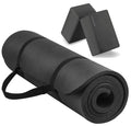 Balancefrom All-Purpose 1/2-Inch Extra Thick High Density Anti-Tear Exercise Yoga Mat With Carrying Strap And Yoga Blocks Black