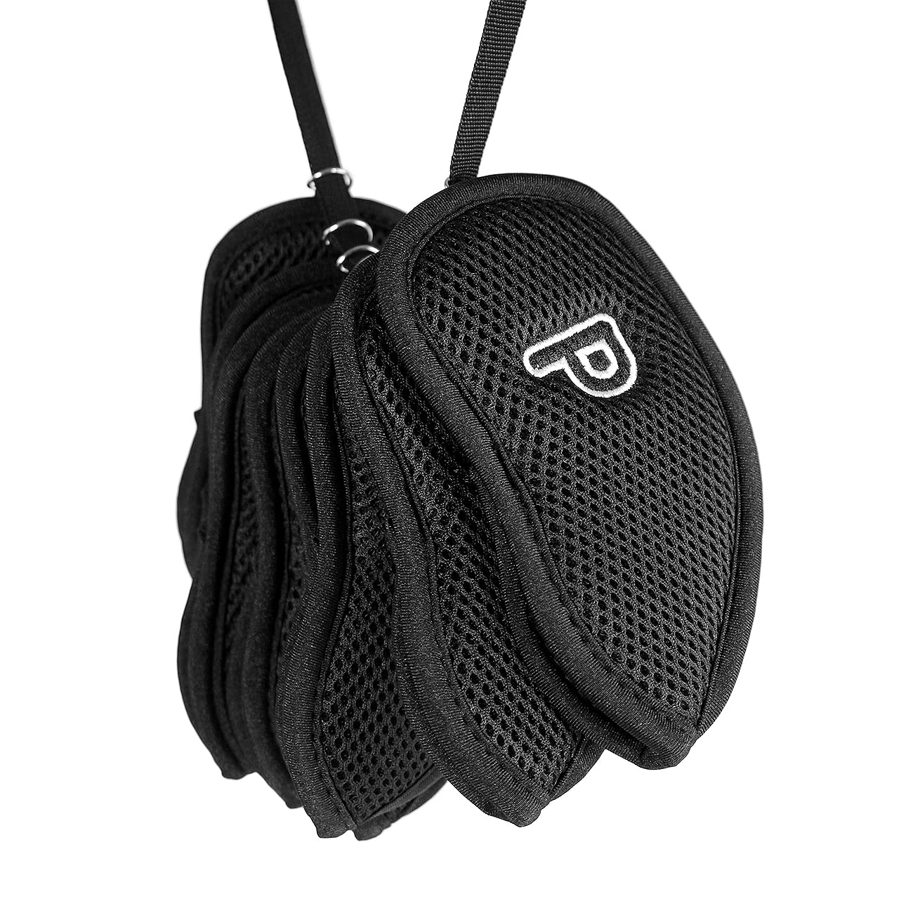 8Pc Meshy Golf Iron Covers Set - Superior Club Protection - Numbered For Easy Identification - Black