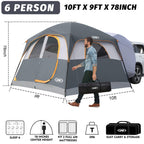 Unp Suv Tent For Camping, 6-Person Car Camping Tents, Suv Tailgate Tent For Outdoor, Easy Set Up With Rainfly 10'X9'X78In(H) (Gr