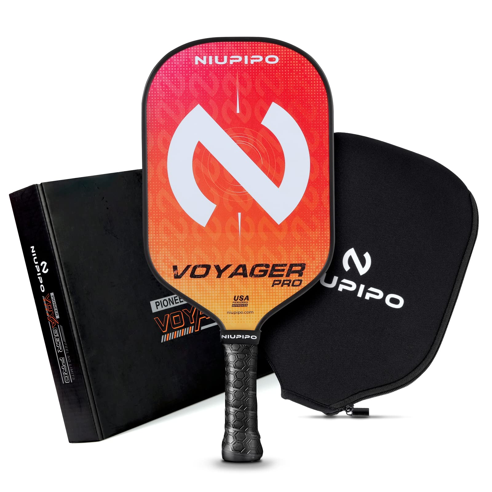 Niupipo Elongated Pickleball Paddle, Voyager Pro, USAPA-Approved, Pickleball Paddle with Lightweight Graphite Face, Pro Textured