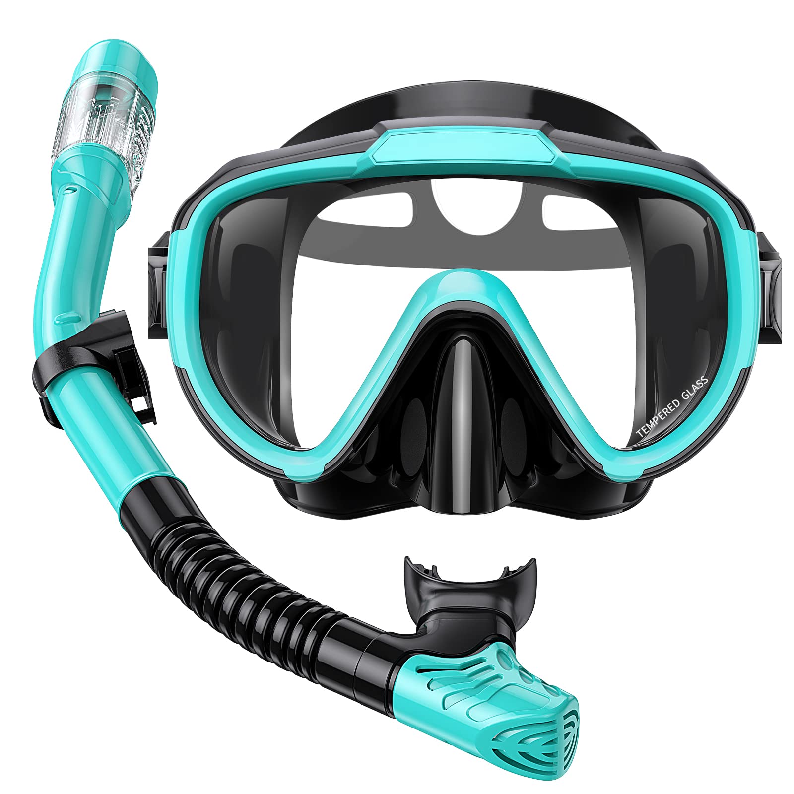 Seovediary Snorkel Set Adults Snorkeling Gear Anti-Fog Panoramic View Swim Mask Dry Top Snorkel Kit With Travel Bag For Snorkeli