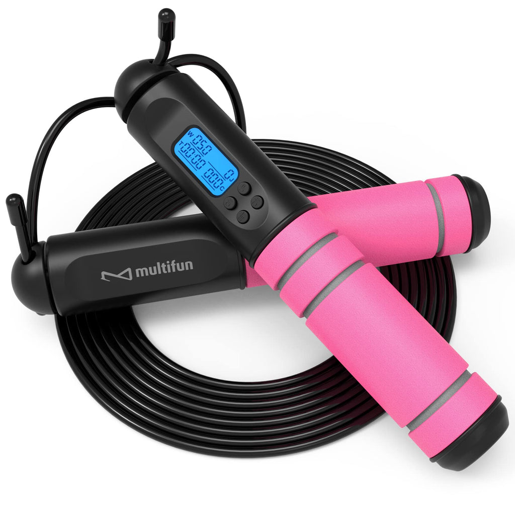 Jump Rope, Multifun Speed Skipping Rope With Calorie Counter, Adjustable Digital Counting Jump Rope With Ball Bearings And Alarm