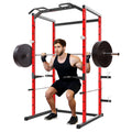 ExploreHorizon Heavy Duty Squat Rack Power Cage, Strength Training Power Cages for Home Gym, 1100 LB Capacity Power Rack with Pu
