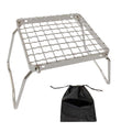 MDUG Ultralight Mini Camp Grill with Foldable Legs - 304 Stainless Steel Grate, Portable Gas Stove & Campfire Stand, Compact Gri