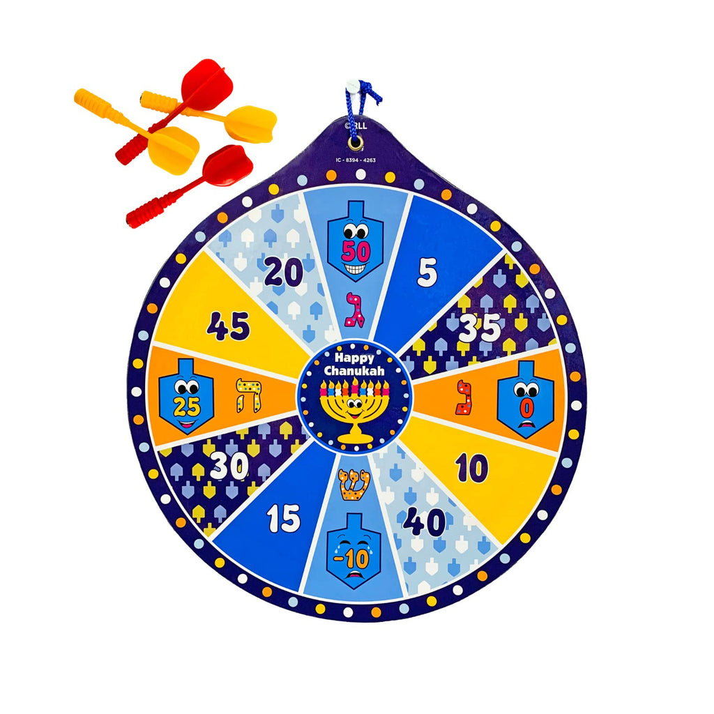 Rite Lite Chanukah Dart Game, 9.75 Inches - Comes With 4 Magnetic Darts - Perfect Chanukah Gift For Friends And Family Hanukkah 