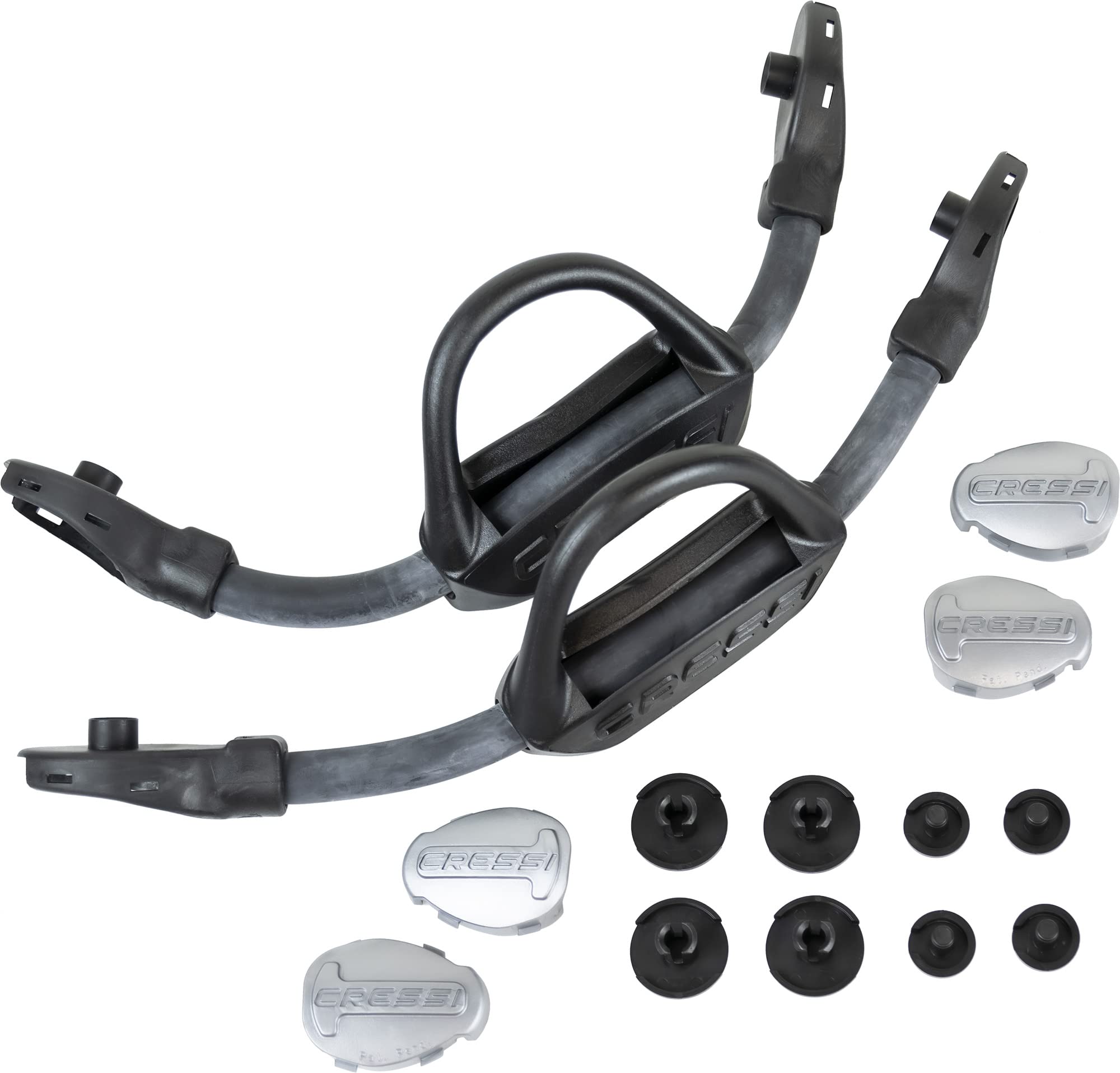 Cressi Ebs Elastic Bungee System Fin Strap 2 For Reaction/Frog Plus Fins, Regular Fit (Small/Medium-Medium/Large),Black