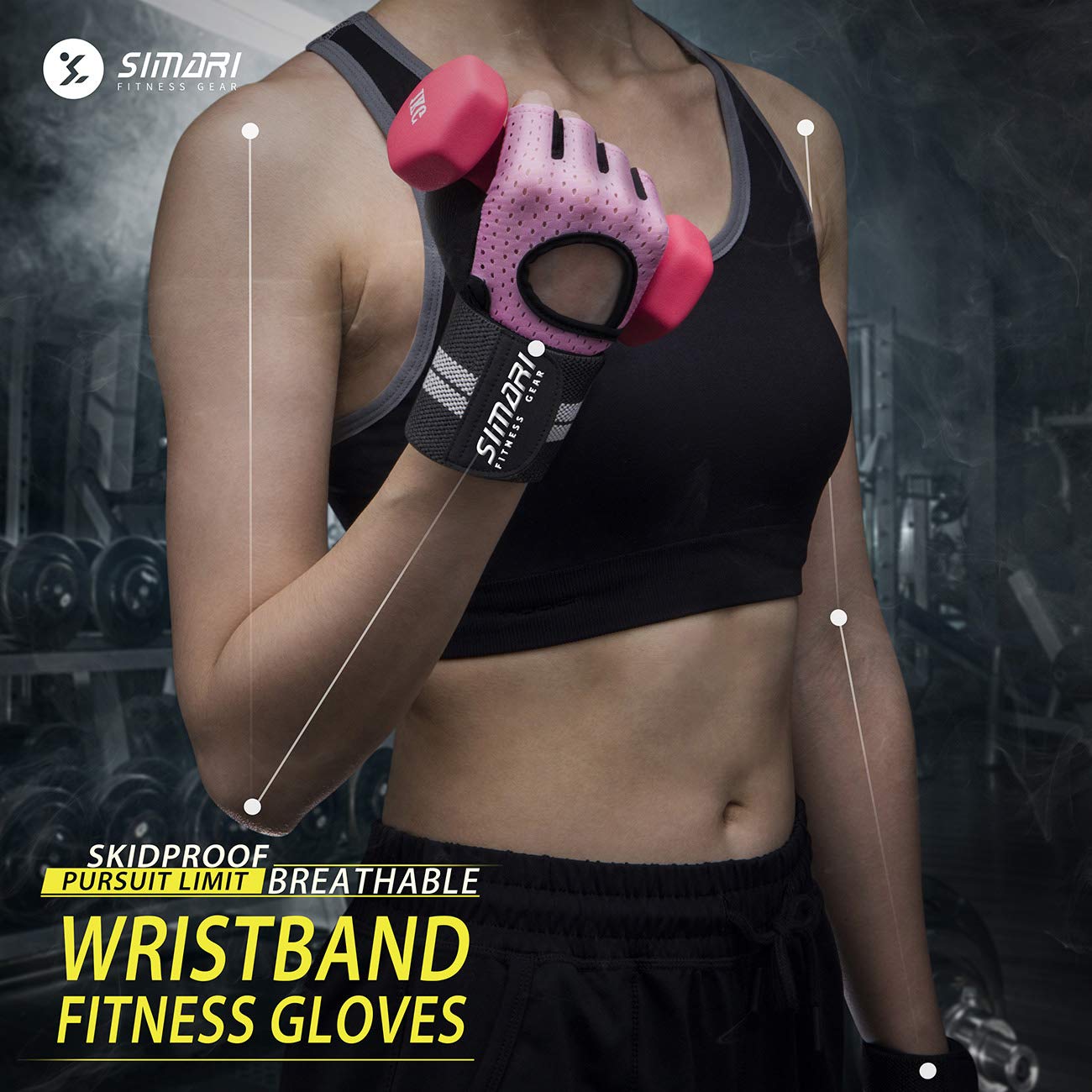 Simari Workout Gloves Mens And Women Weight Lifting Gloves With Wrist Support For Gym Training, Full Palm Protection For Fitness