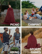 C-Light Outdoor Hooded Blanket, Wearable Stadium Blankets Waterproof Windproof, Emergency Warm Blanket For Rain&Cold Weather - P