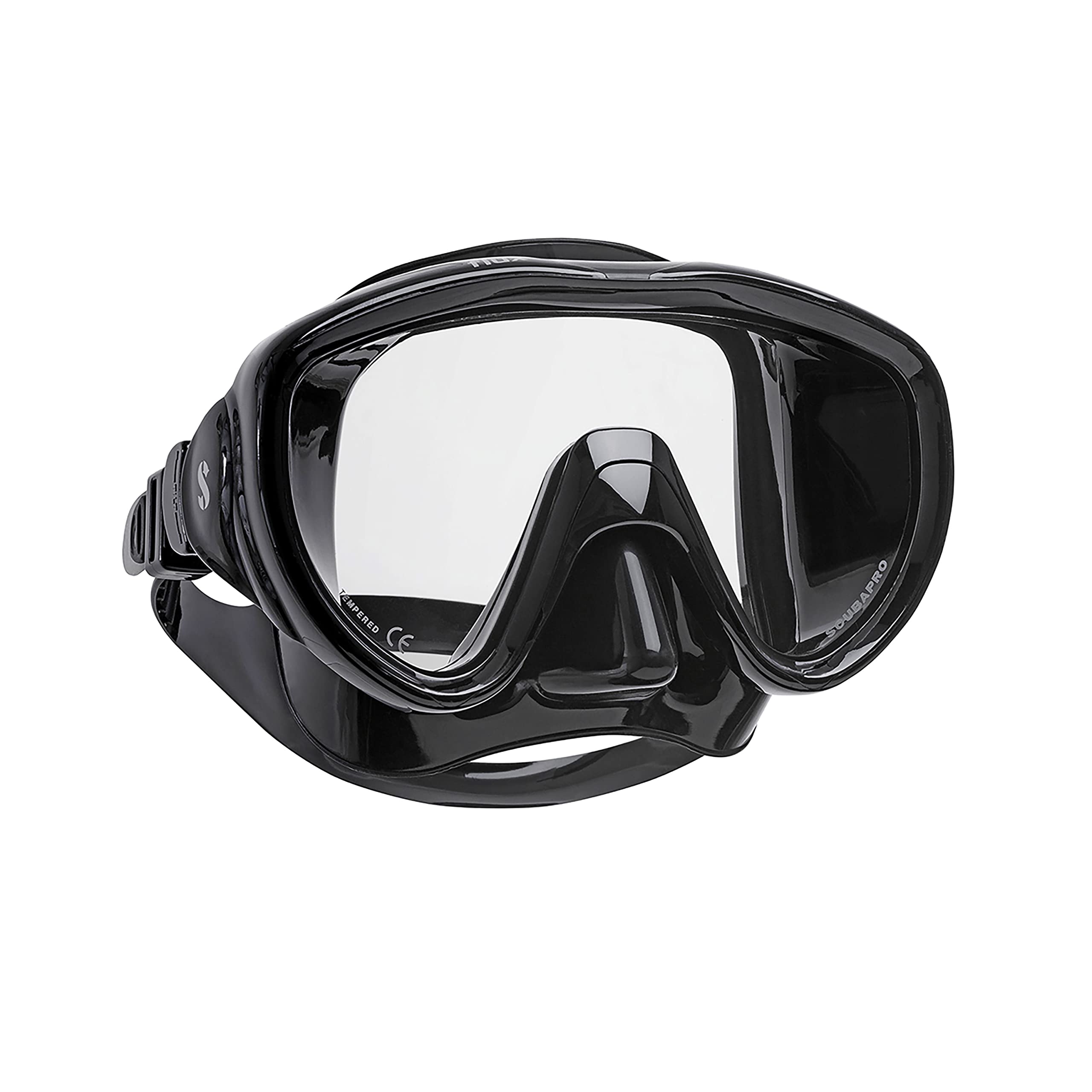 SCUBAPRO Flux Scuba Mask with Ultra Clear Single Lens and Hypoallergenic Silicone Skirt for Diving, Freediving or Snorkeling, Bl