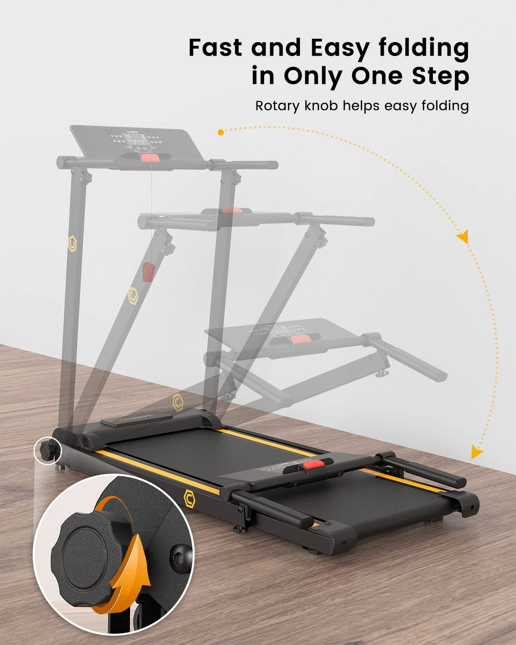 Urevo Walking Pad Treadmills For Home Office, Under Desk Compact Design Treadmill Portable Walking Pad Treadmill With Remote Con