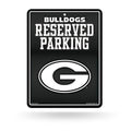 Rico Industries NCAA Georgia Bulldogs Metal Parking Sign 8.5 x 11 Carbon Fiber Metal Parking Sign - Great for Man Cave, Bed Room