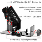 Yes4All Special Combo Tricep V Shaped Press Down Bar - Closed Handle Cable Attachments & Black T-Bar Row Platform Full 360A