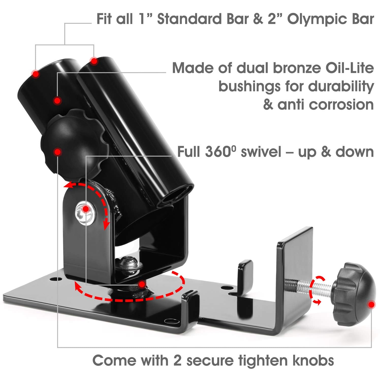 Yes4All Special Combo Tricep V Shaped Press Down Bar - Closed Handle Cable Attachments & Black T-Bar Row Platform Full 360A
