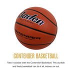 Baden Contender Indoor-Outdoor Basketball | Official Size 7, 29.5-Inch Mens Basketball With Durable Composite Cover, Orange Colo