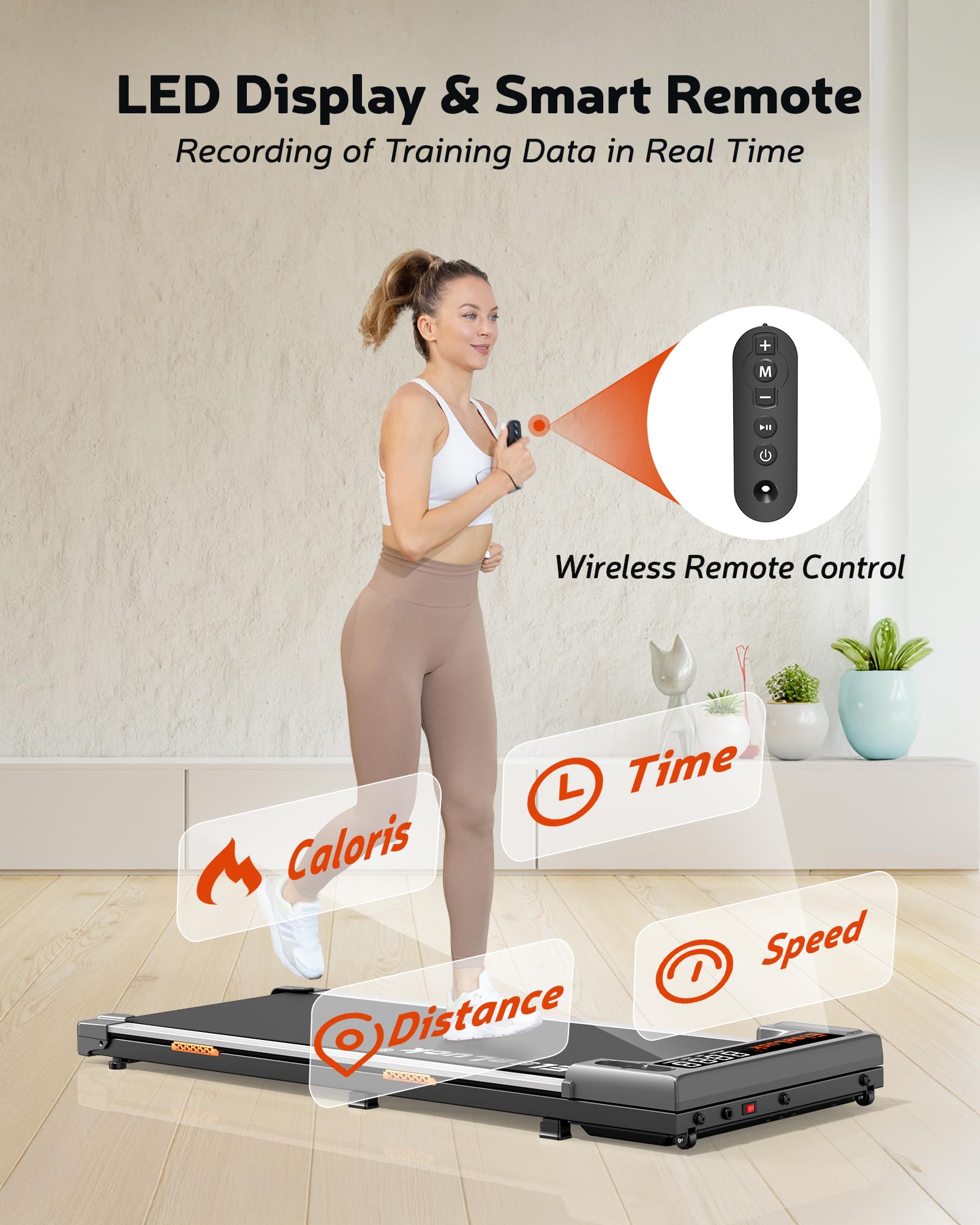 Walking Pad Treadmill, Under Desk Treadmill For Home And Office With Remote Control, Portable 2.5 Hp Walking Jogging Running Mac