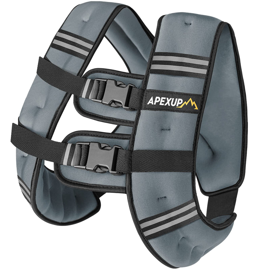 APEXUP 30lbs Weighted Vest Men Women, Weight Vest for Women Workout Equipment for Strength Training Running (Grey)