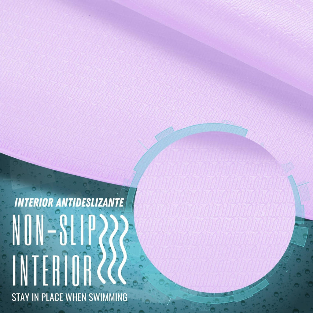 Cybgene Silicone Swim Cap, Unisex Swimming Cap For Women And Men, Bathing Cap Ideal For Short Medium Long Hair-Light Pastel Purp