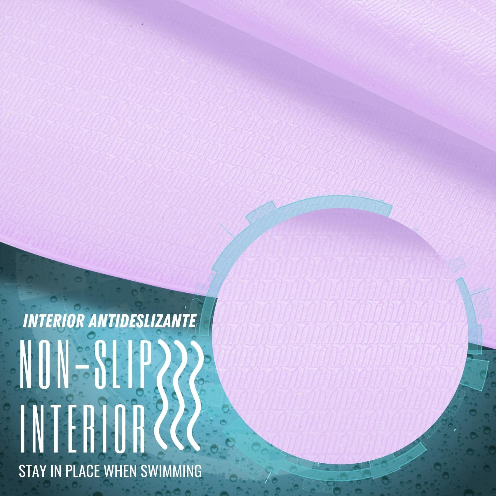 Cybgene Silicone Swim Cap, Unisex Swimming Cap For Women And Men, Bathing Cap Ideal For Short Medium Long Hair-Light Pastel Purp