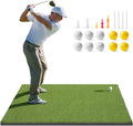 Golfguru Golf Mat, Golfguru 5X4Ft Pro Golf Hitting Practice Mats With 10 Golf Balls, 7 Golf Tees, 2 Golf Rubber Tees, Golf Train