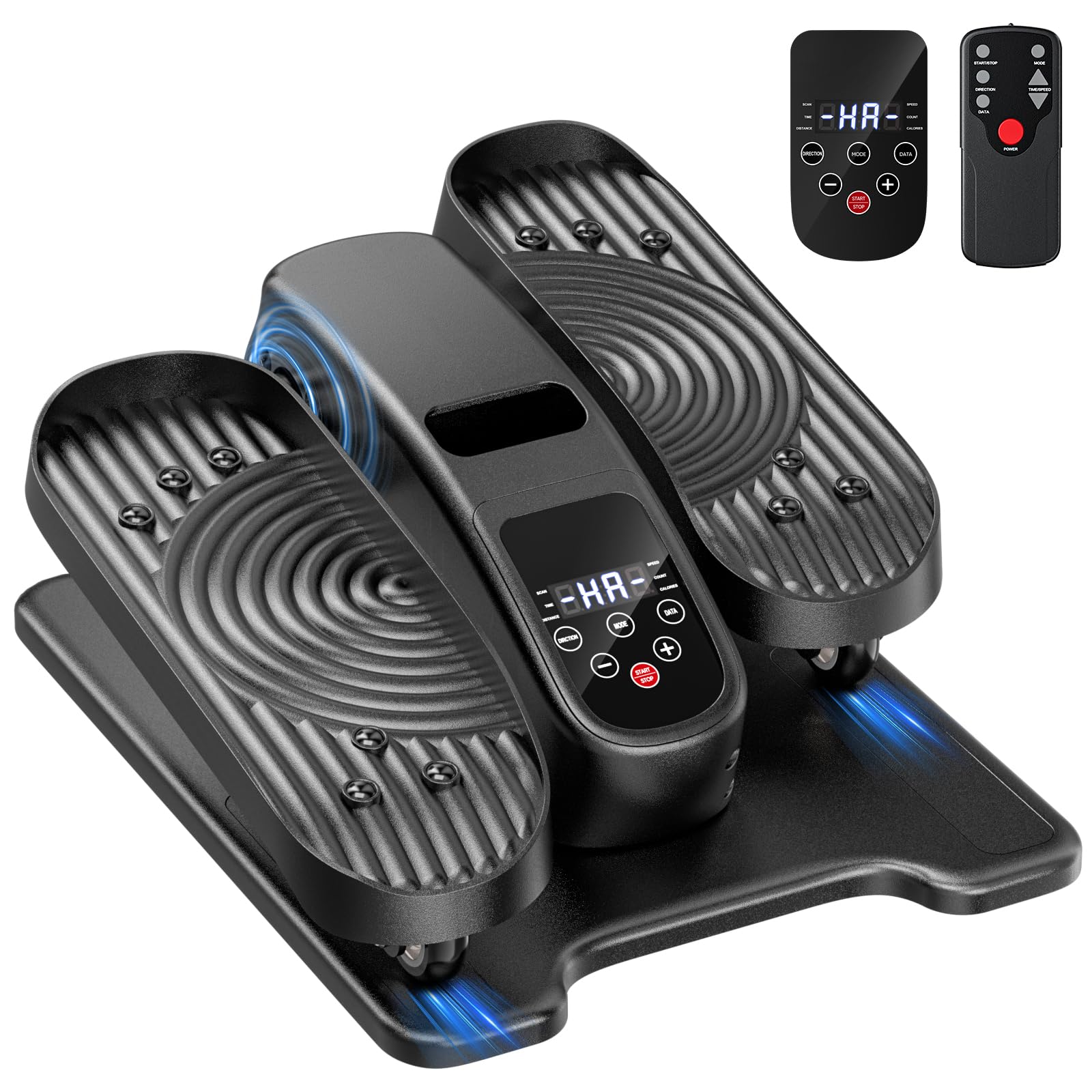 Under Desk Elliptical Machine for Senior, Quiet Mini Elliptical Leg Exerciser with Smart Remote, Electric Seated Foot Pedal Exer