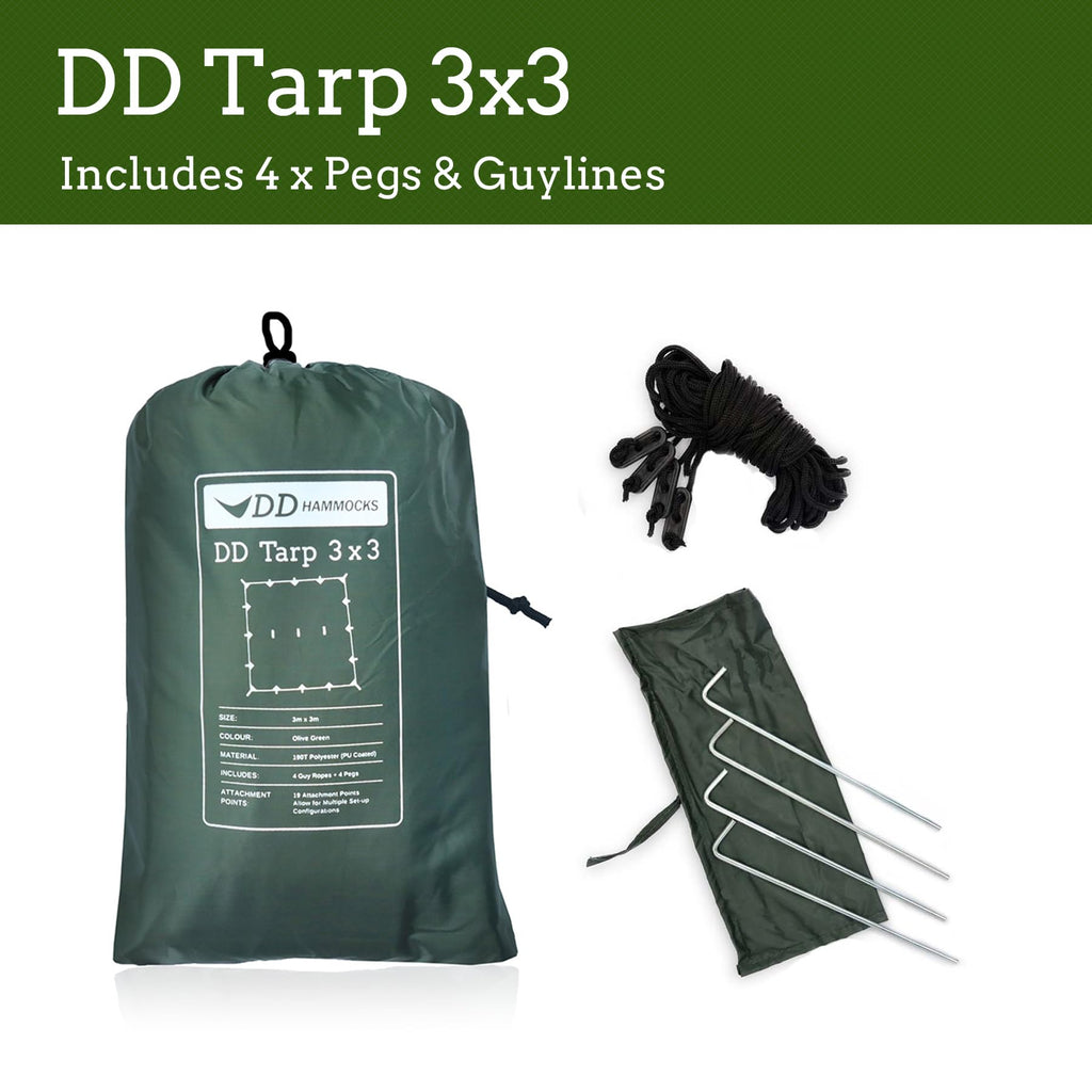 Dd Hammocks - Dd Tarp 3X3 - Coyote Brown (10Ft X 10Ft) - 100% Waterproof - Lightweight & Multifunctional Rainfly Tarp Tent Shelt