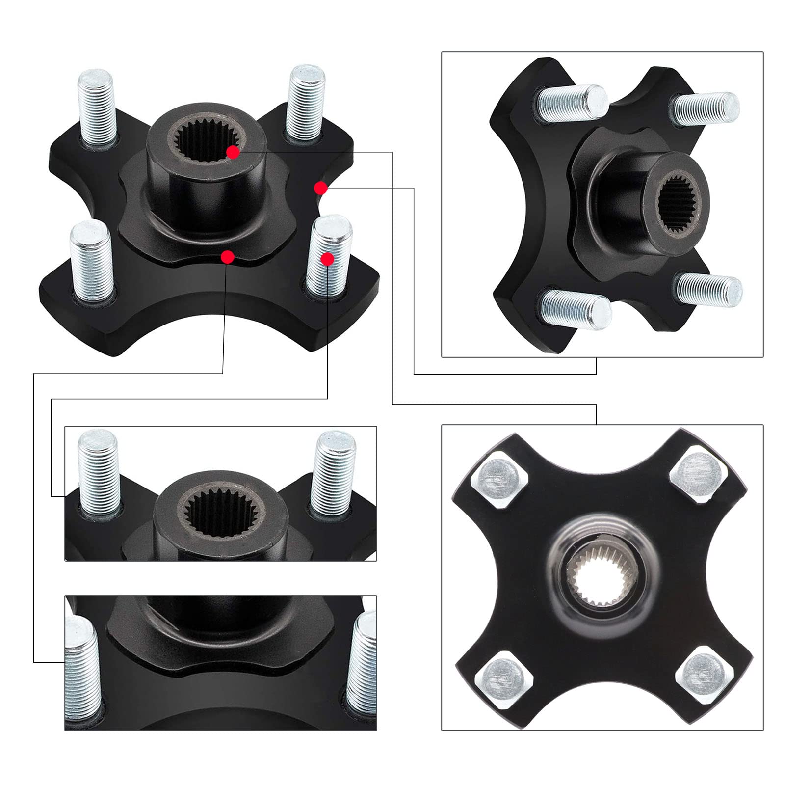 Drive-Up 2 Pack Ezgo Rear Wheel Hub Flange Plate For Rxv Electric 2008-Up Golf Cart Rear Axle Hub Assembly Oem 604112