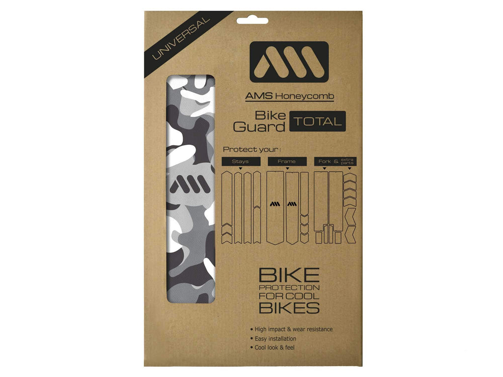 All Mountain Style Honeycomb High Impact Frame Guard Total - Protects Your Bike From Scratches And Dings, Clearcamo