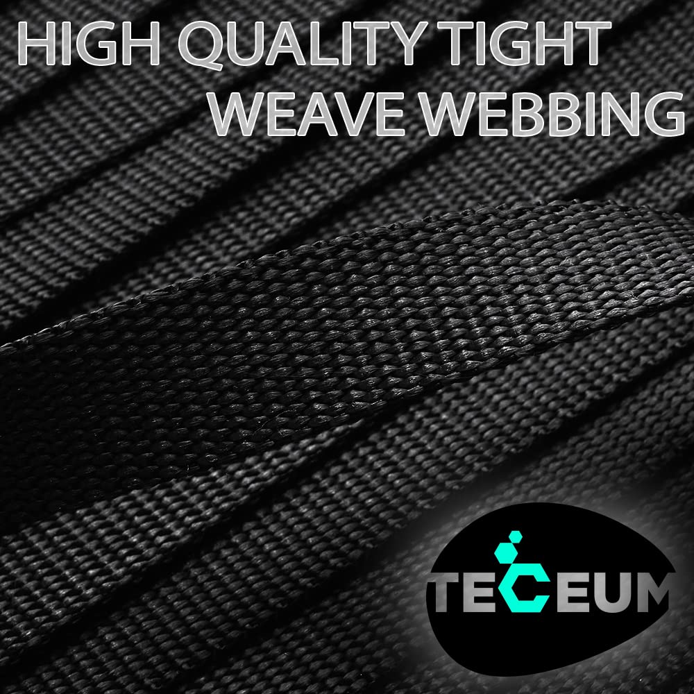 Teceum 2 Inch Webbing - Black - 25 Yards - 2    Heavy-Duty Wide Webbing For Climbing Outdoors Indoors Crafting Diy