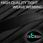 Teceum 2 Inch Webbing - Black - 25 Yards - 2    Heavy-Duty Wide Webbing For Climbing Outdoors Indoors Crafting Diy