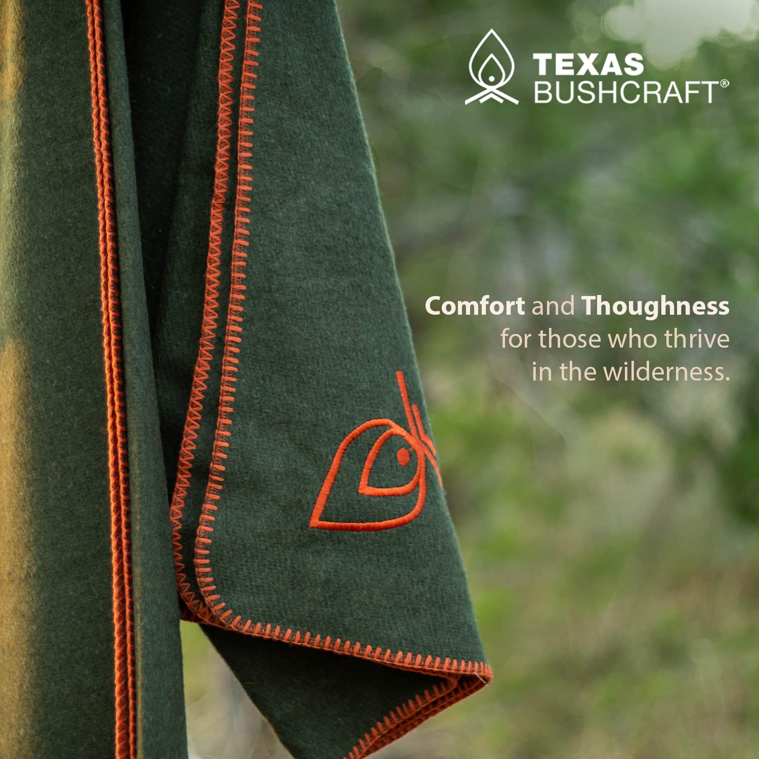 Texas Bushcraft Merino Wool Blanket For Camping Hiking And Backpacking - Water Fire Resistant Camp Car Is Fast-Warming Durable W