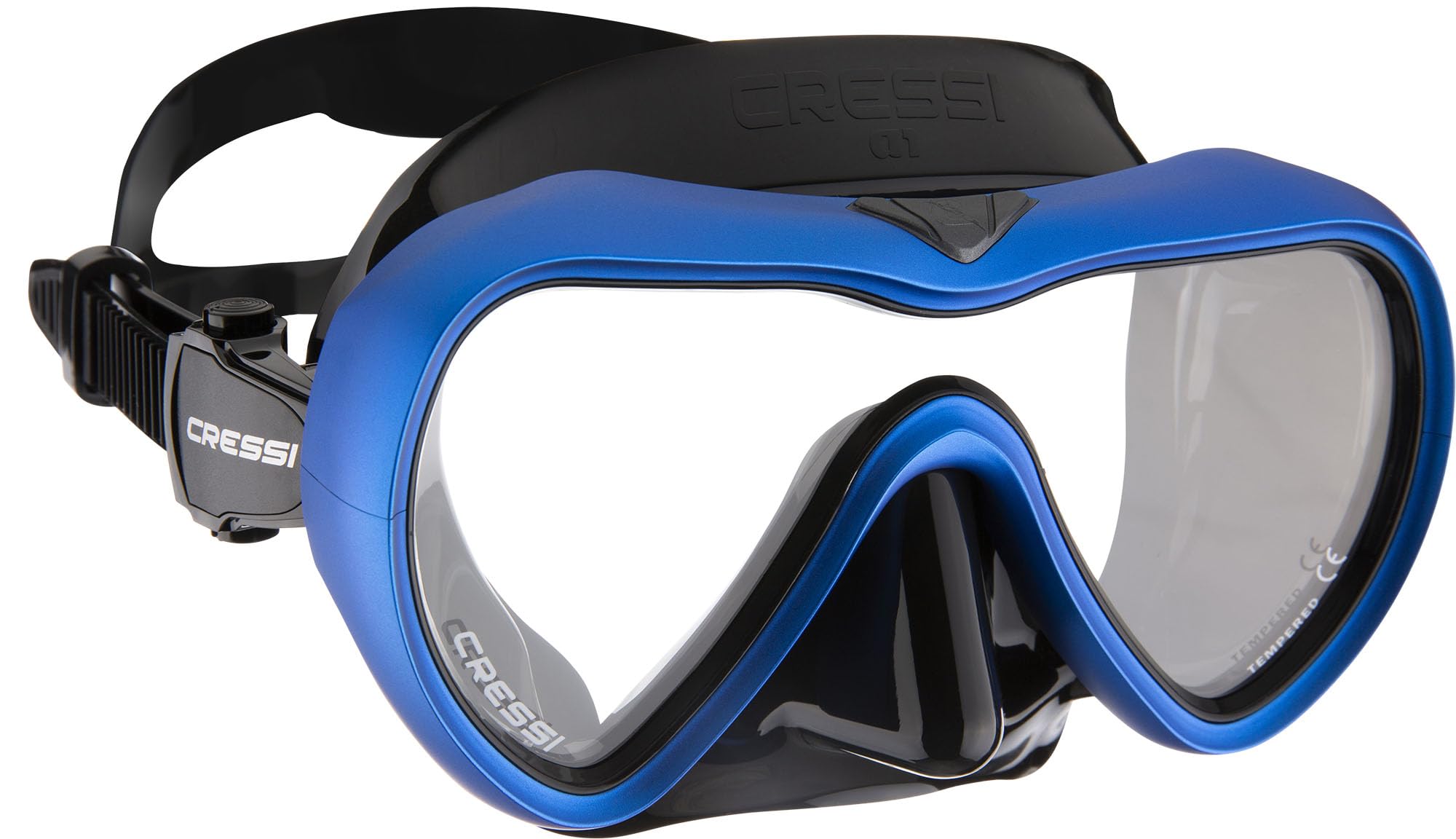 Cressi A1, Black/Blue, Clear Lens