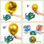 Partywoo 110V 600W Electric Balloon Pump, Portable Balloon Inflator, Dual Nozzle Air Pump For Balloon Garland