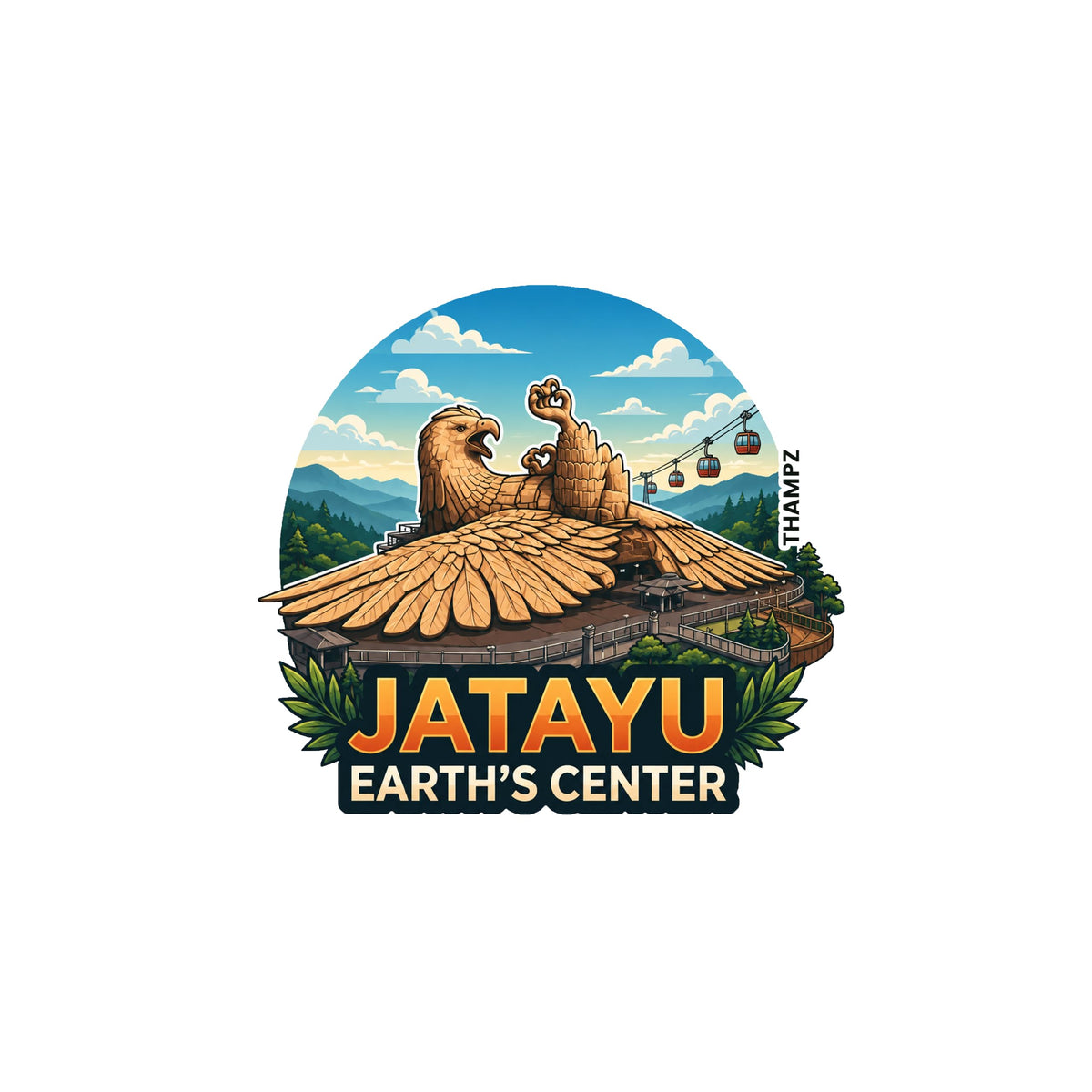THAMPZ Jatayu Earths Center  3D Embossed Flexible Fridge Magnet 0.5mm Ultra Thin Decorative with Strong Hold | Refrigerator Ma