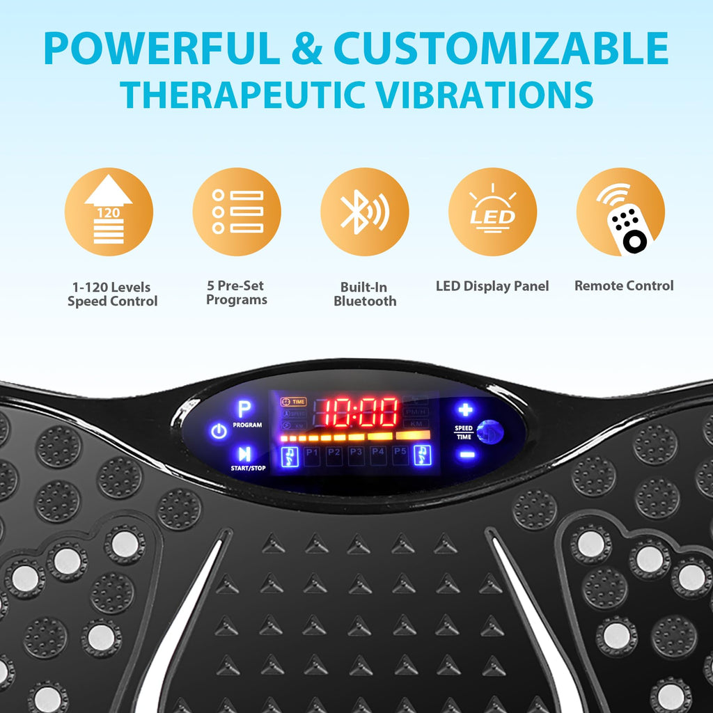 Vibration Plate Exercise Machine, Shaking Whole Body Workout Vibration Platform Lymphatic Drainage, Power Waver Vibrate Stand Ma