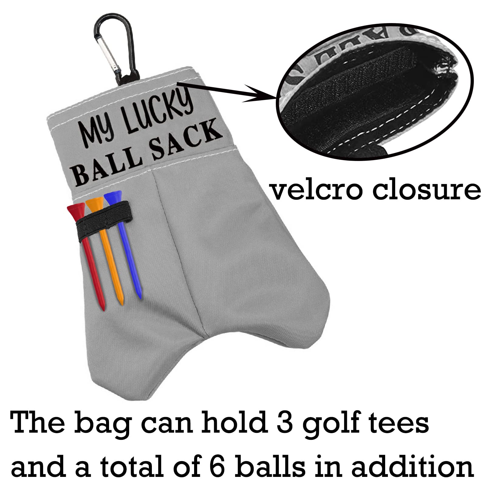 Blupark Funny Golf Ball Pouch My Lucky Ball Sack Golf Ball Storage Bag For Uncle Dad Grandpa (My Lucky Ball Sack)