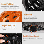Turboske Toddler Kids Bike Helmet, Multi-Sport Helmet Size Adjustable For Boys And Girls (Glossy Orange, Small: 48-52Cm/18.8''-2