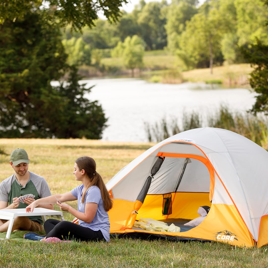 Core Tent 3 Person For Outdoor Family, Hiking, And Backpacking | Portable Dome Camp Tent With Storage Pockets For Camping Access