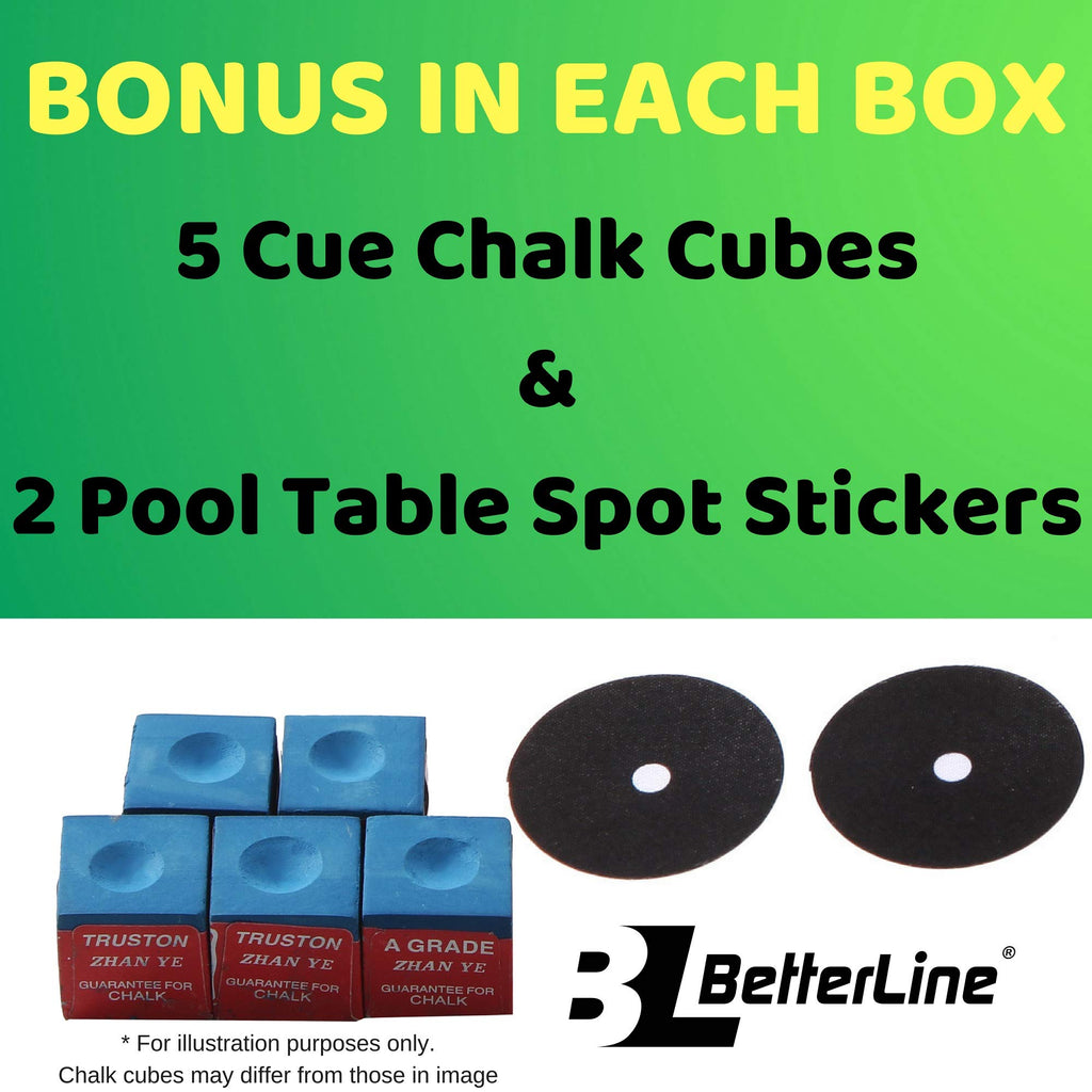 Billiard Pool Table Brushes For Rail Cleaning - Bonus Cue Chalk Cubes And Pool Table Spot Dot Stickers