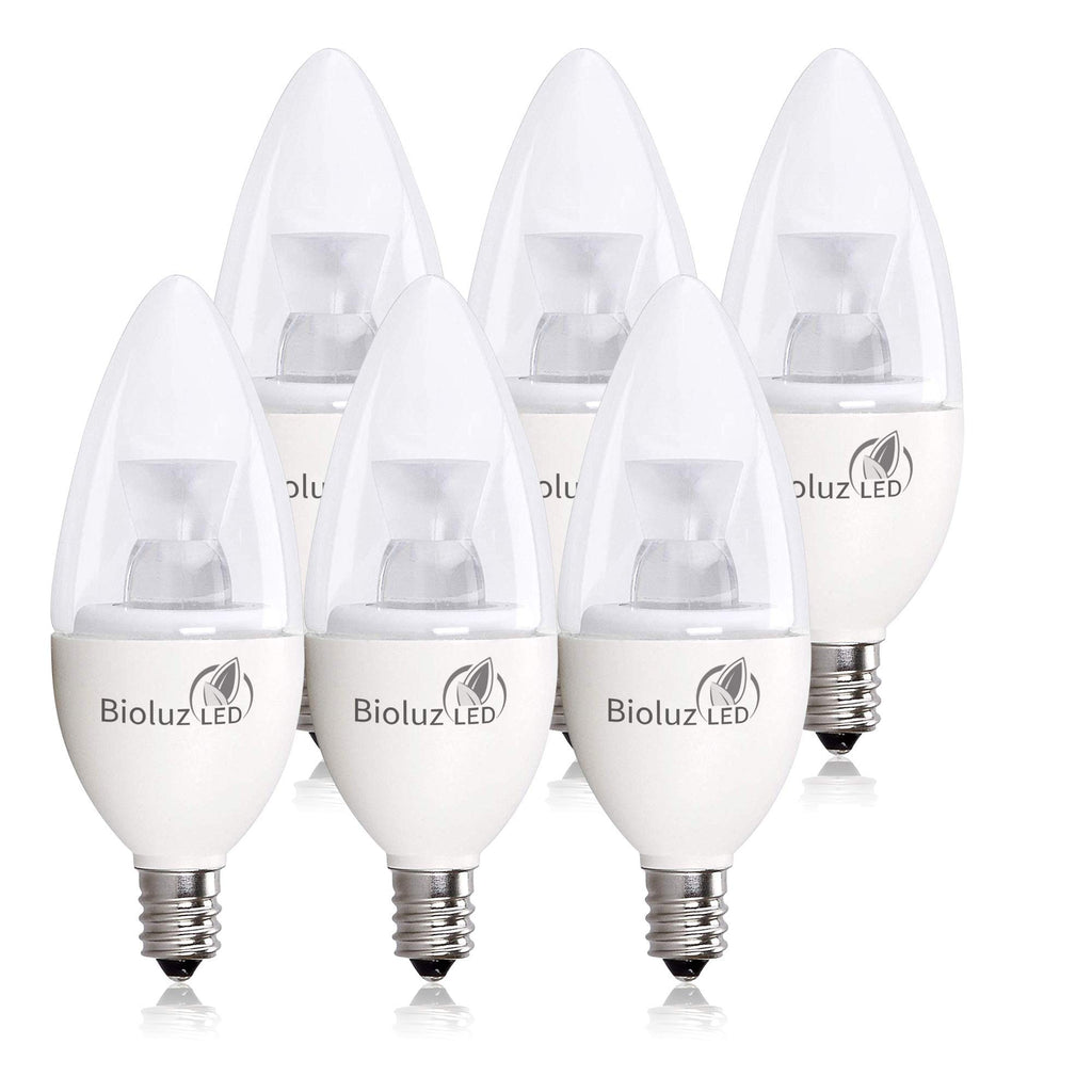 6 Pack 40 Watt Candelabra Bulbs 5W Dimmable Candelabra Led Bulbs C37 E12 Base 325 Lumens,120A Beam Angle 3000K Soft White Led Ca