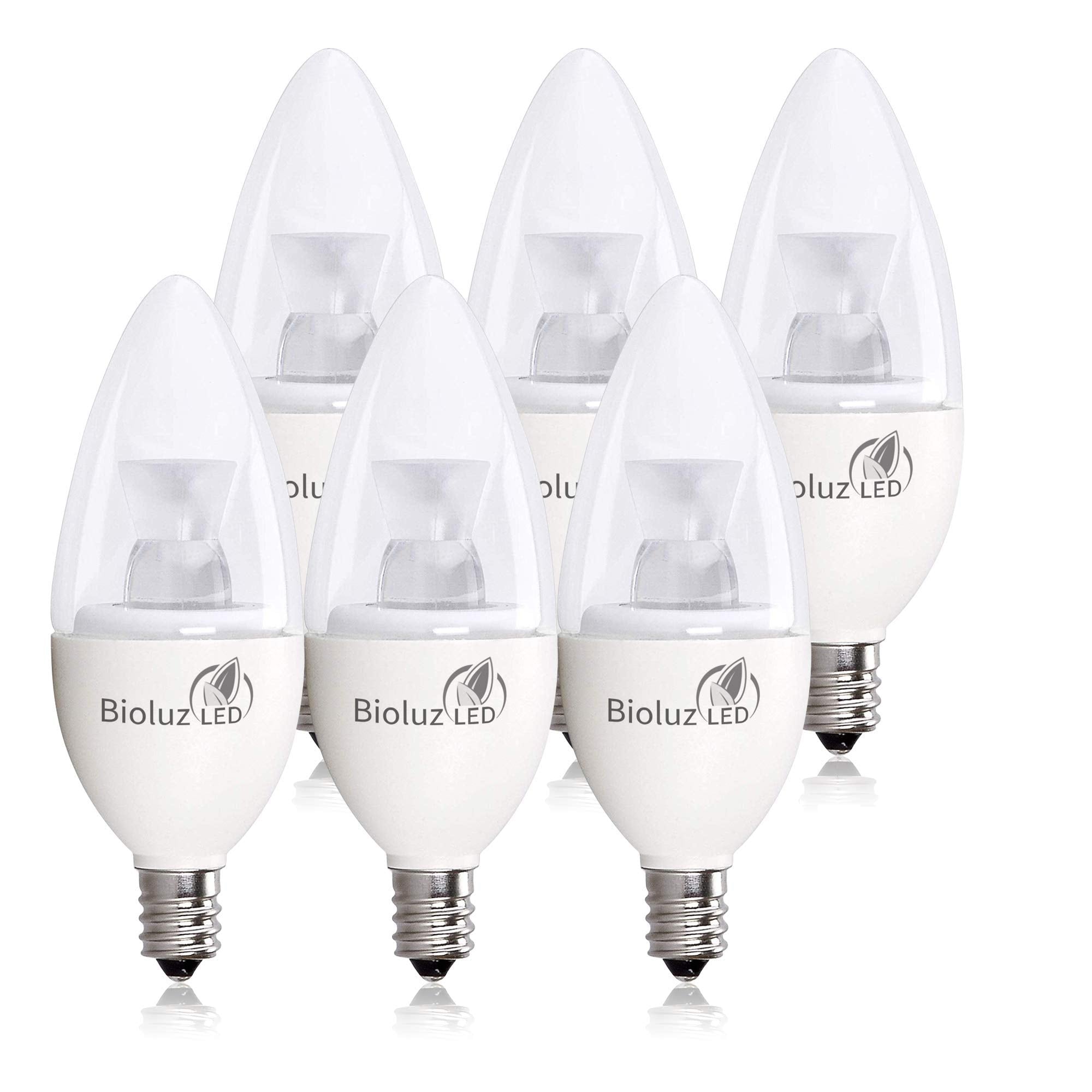 6 Pack 40 Watt Candelabra Bulbs 5W Dimmable Candelabra Led Bulbs C37 E12 Base 325 Lumens,120A Beam Angle 3000K Soft White Led Ca