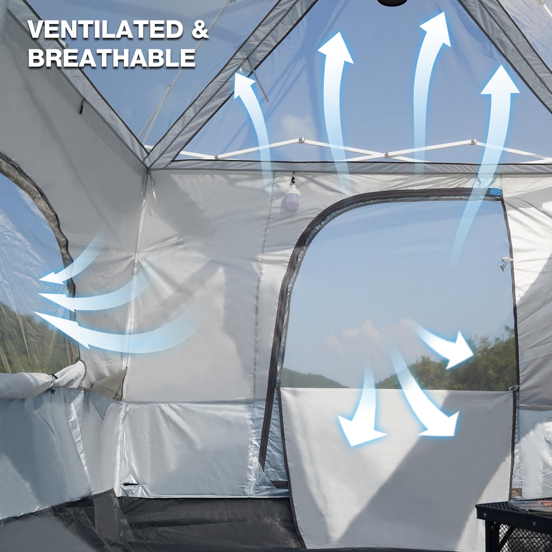 Redcamp Canopy Camping Tent For Pop Up Canopy, Inner Tent With Mesh Window, Converts Straight Leg 10X10 Or 10X20 Canopy Into Cam