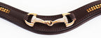 Challenger Horse English Padded Leather Dressage Bridle Browband W/Snaffle Charm 803432Ckf