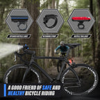 Kunhak Rechargeable Bike Lights, Ultra Bright Bicycle Lights For Night Riding, Road Mountain Bike Accessories For Kids Adults -
