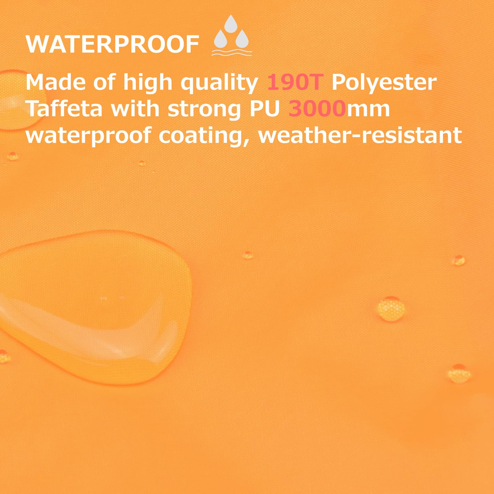 Azarxis Tent Tarp Waterproof Camping Tarpaulin Groundsheet Footprint For Hiking Backpacking (L, Orange)