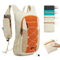 G4Free 20L Hiking Backpack Lightweight Daypack with Phone Pocket Small Packable Foldable Hiking Bag for Women Men, Orange+Beige