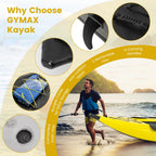 Gymax Inflatable Kayak, 12.5Ft 507Lbs Tandem Kayak With 2 Aluminum Paddles, 2 Padded Seats, 2 Fins, Hand Pump, Carry Bag & Repai