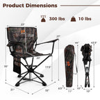Goplus Swivel Camping Chair, 2 Pack Portable Hunting Chair For Adults W/Cup Holder & Carrying Bag, Folding 360-Degree Free Rotat