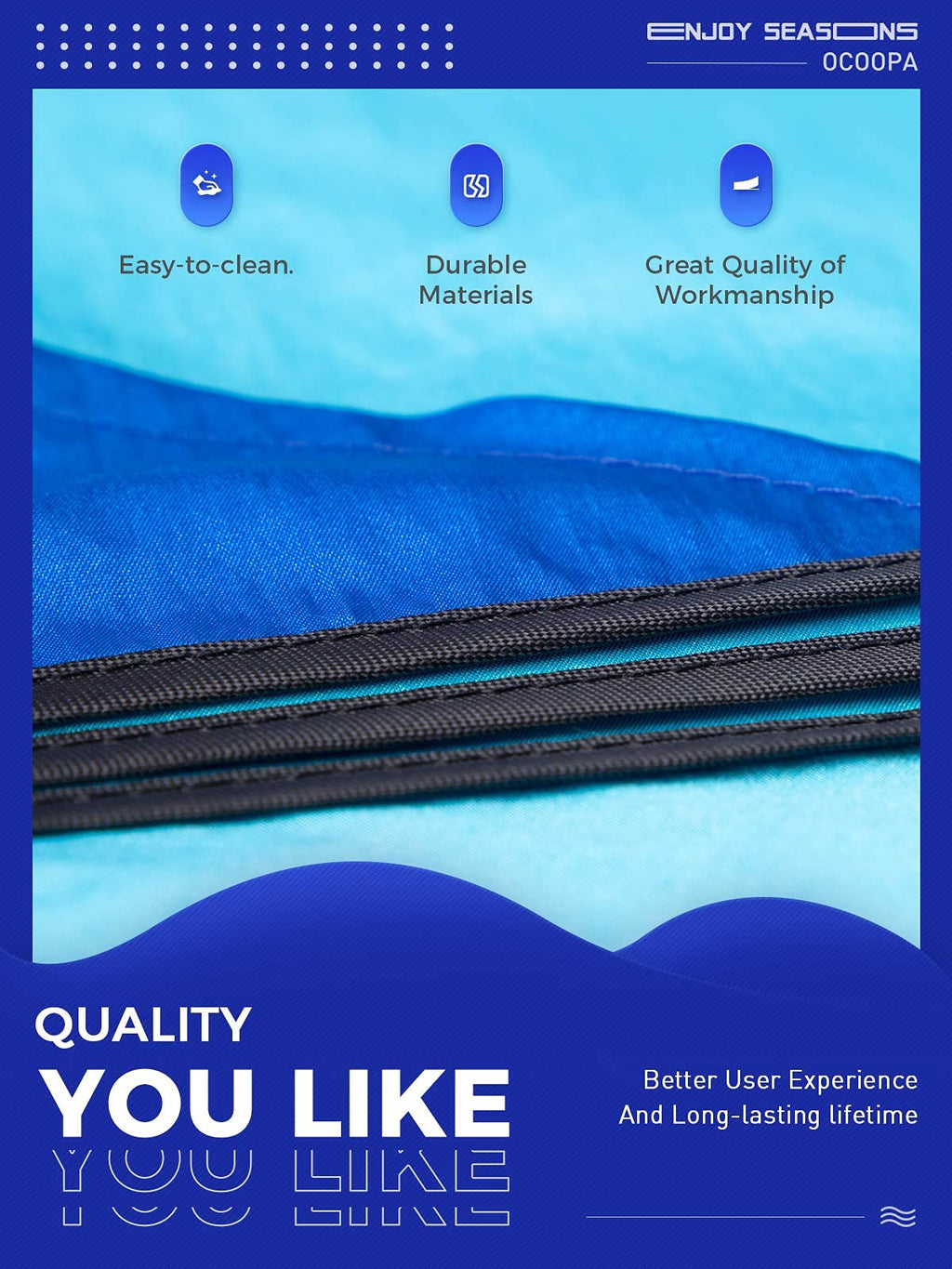 Ocoopa Diveblues Extra Large Beach Blanket, Sand Free, Large Oversized Camping Mat, Comfortable Parachute Nylon, Cozy& Chic, Com