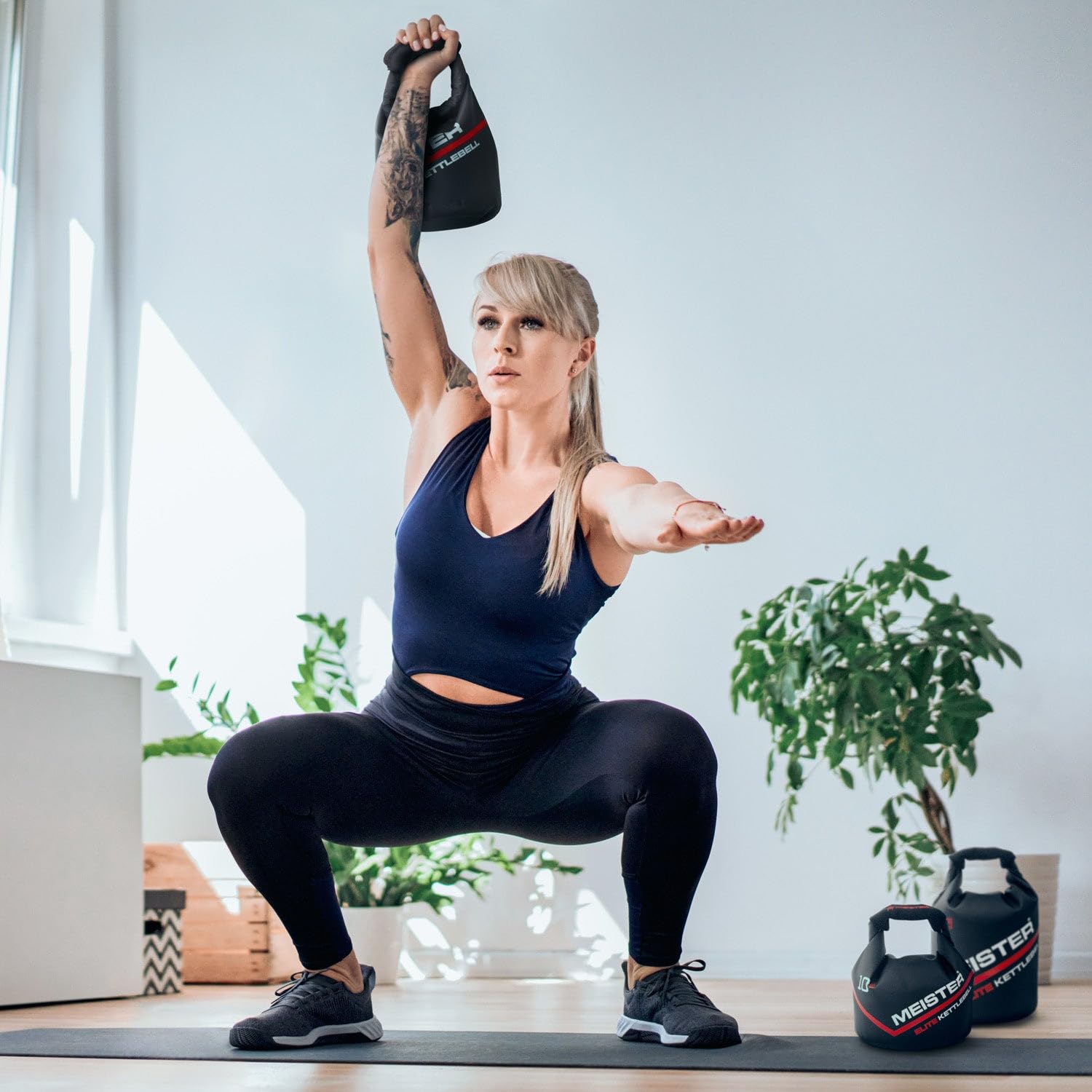Meister Elite Portable Sand Kettlebell - Soft Sandbag Weight - 20Lb / 9.0Kg