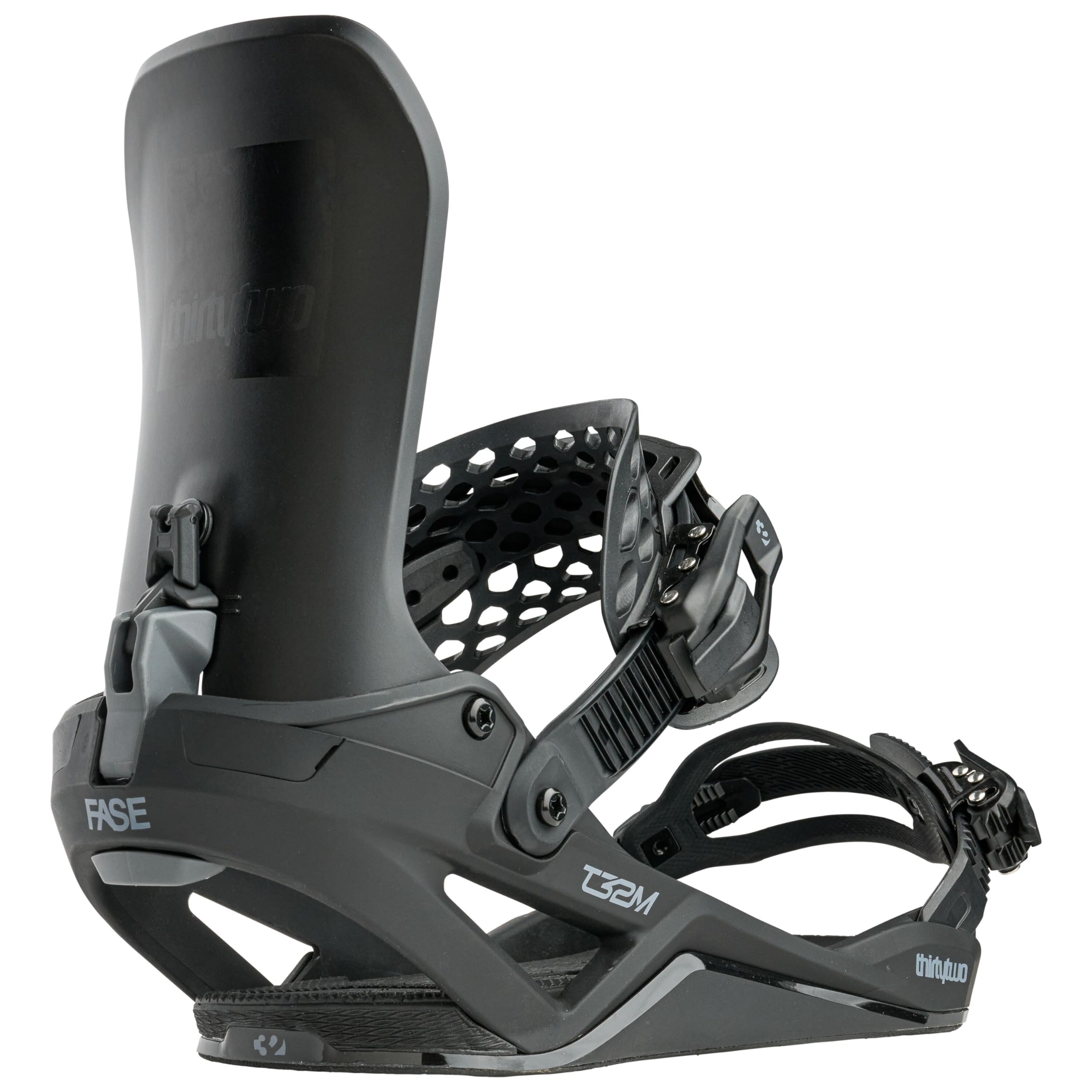 ThirtyTwo T32M Fase Snowboard Bindings - Bradshaw Pro Model with Medium-Stiff Flex & Asym Support - M - Black